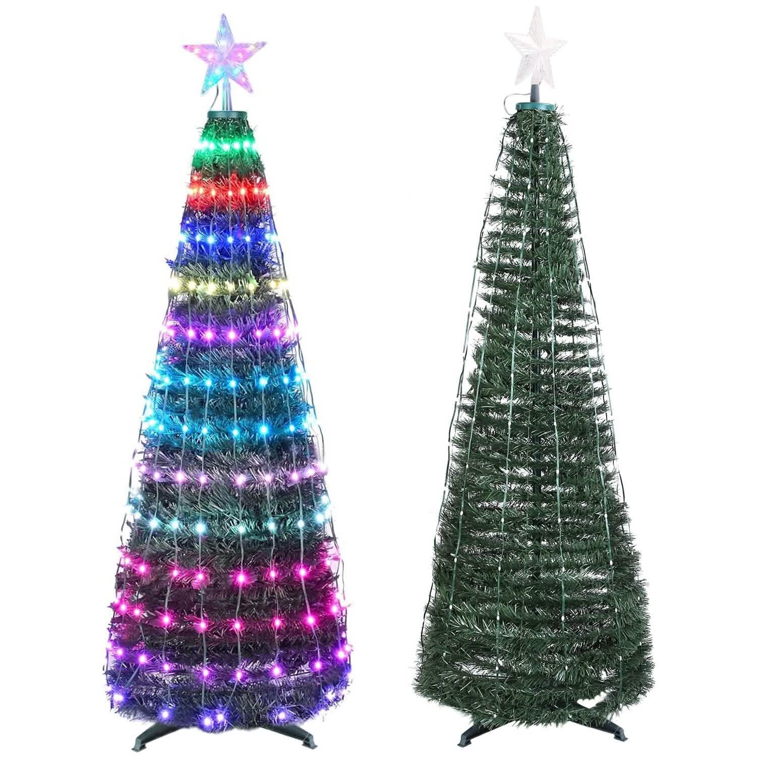 Guirlande lumineuse LED pour sapin de Noël pliable avec télécommande et contrôle via application