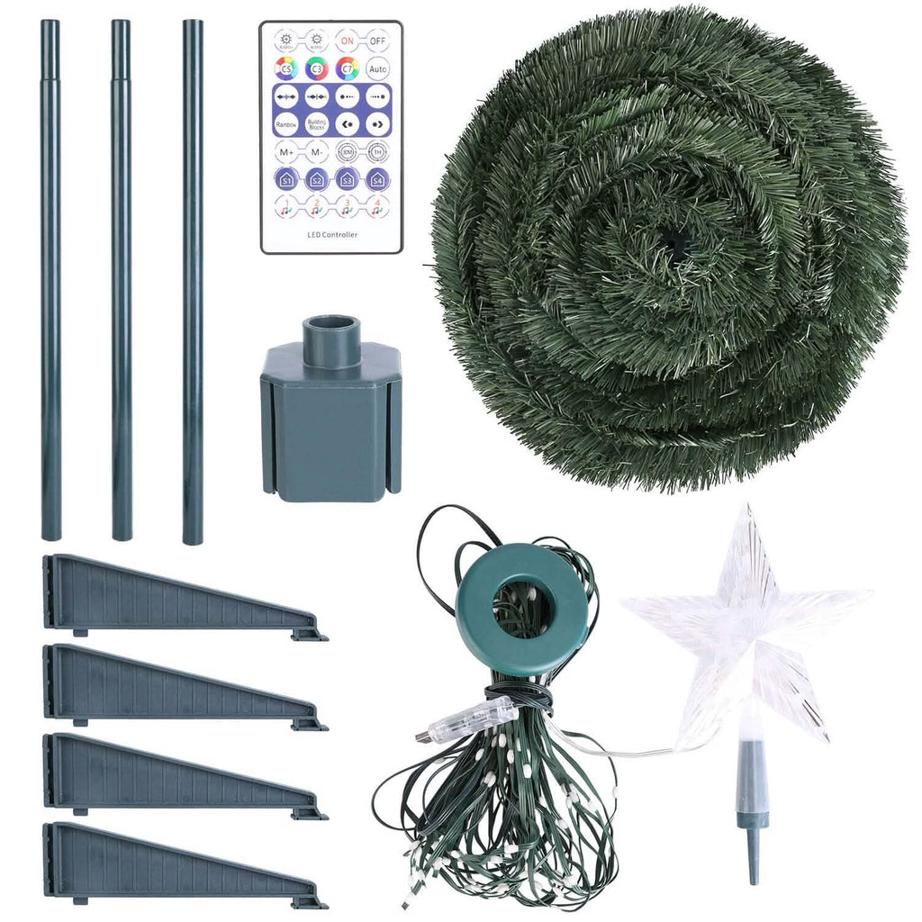 Guirlande lumineuse LED pour sapin de Noël pliable avec télécommande et contrôle via application
