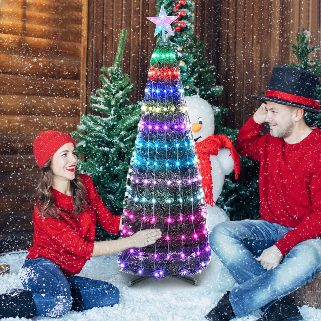 Guirlande lumineuse LED pour sapin de Noël pliable avec télécommande et contrôle via application