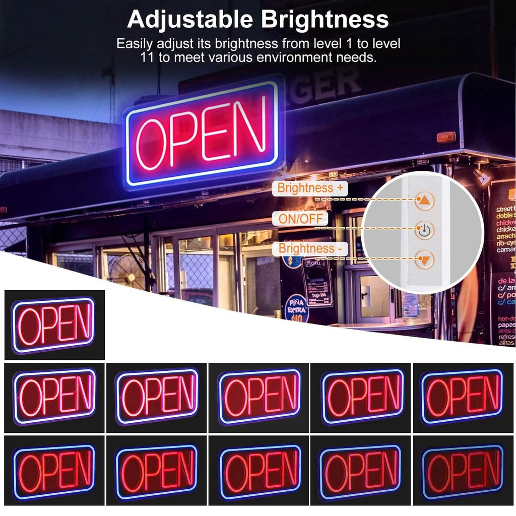 Panneau publicitaire lumineux LED avec 11 niveaux de luminosité réglable