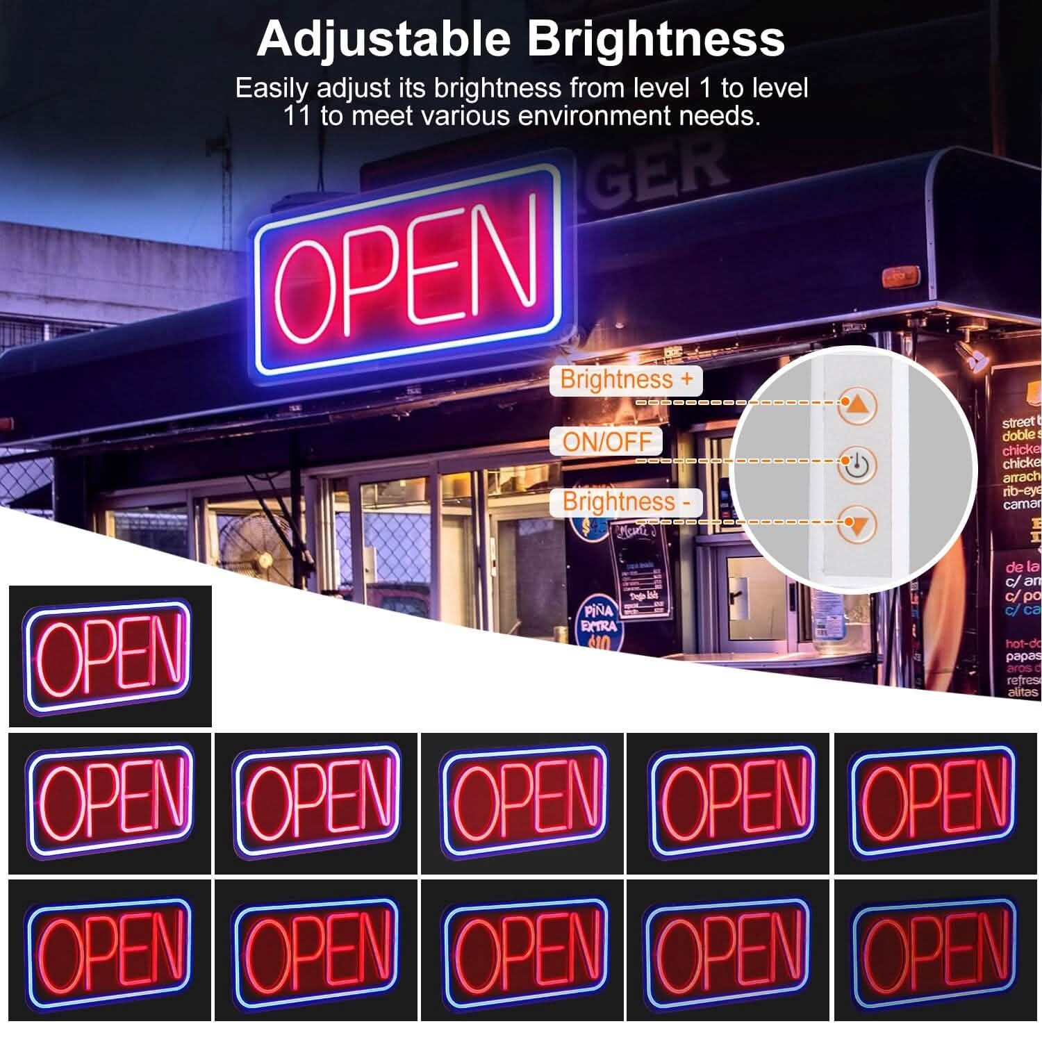 Panneau publicitaire lumineux LED avec 11 niveaux de luminosité réglable