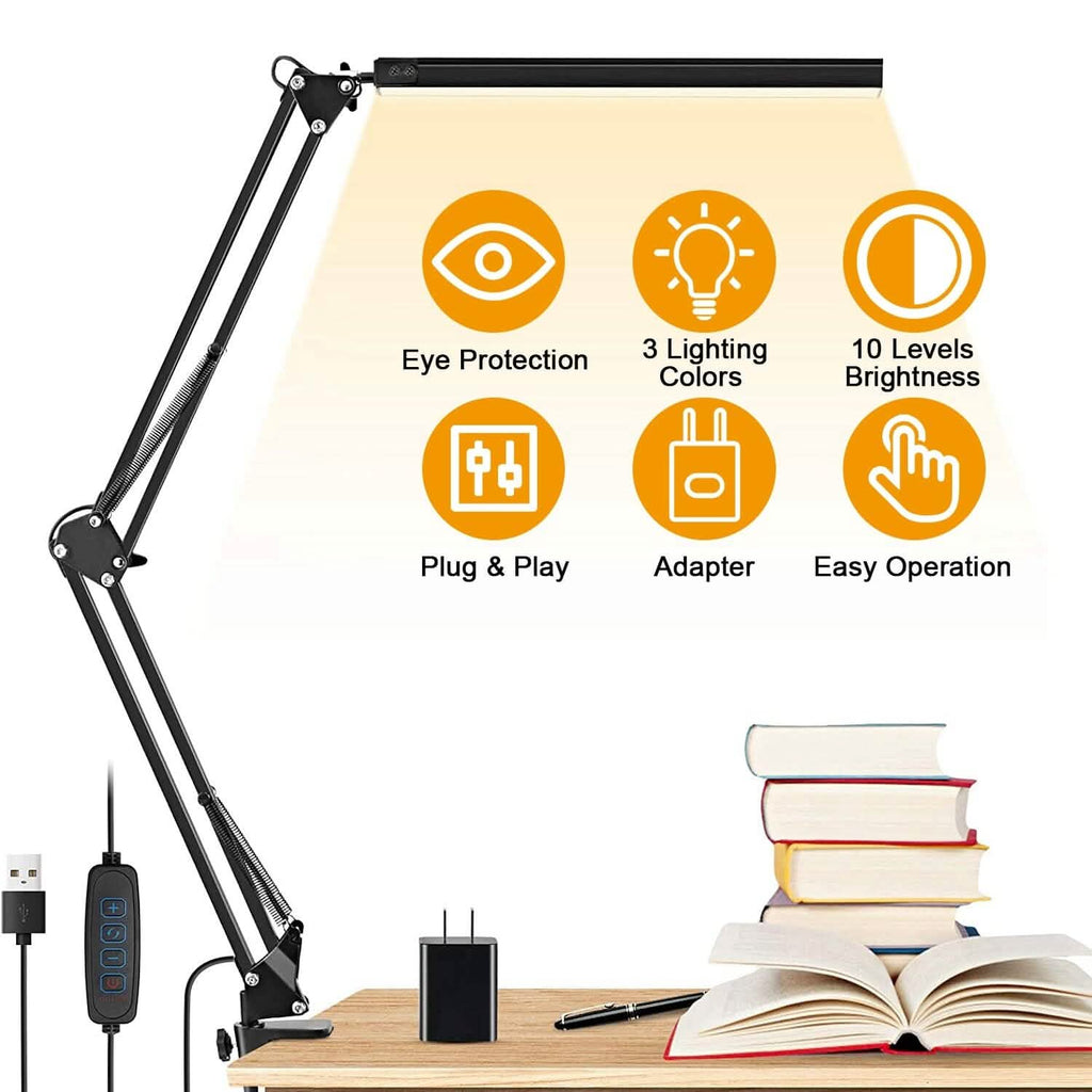 Lampe de lecture à LED avec pince Bras pivotant réglable