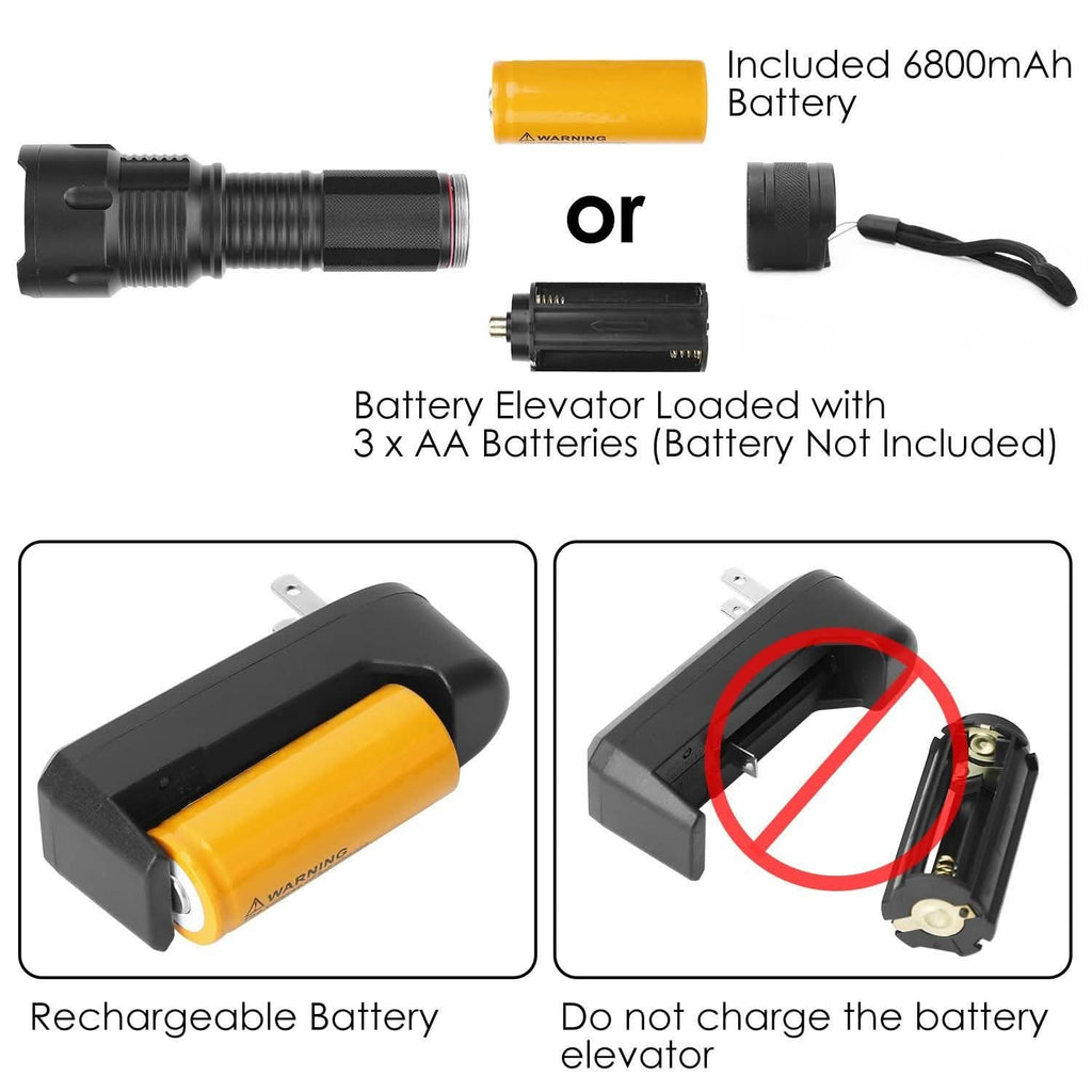 Lampe de poche LED rechargeable et zoomable