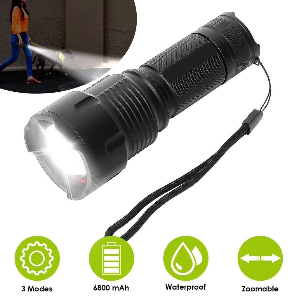 Lampe de poche LED rechargeable et zoomable