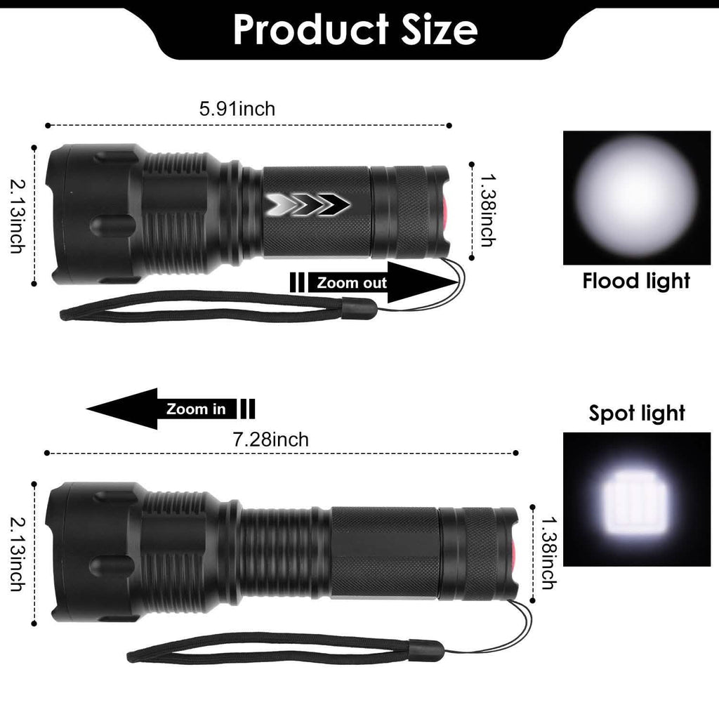 Lampe de poche LED rechargeable et zoomable