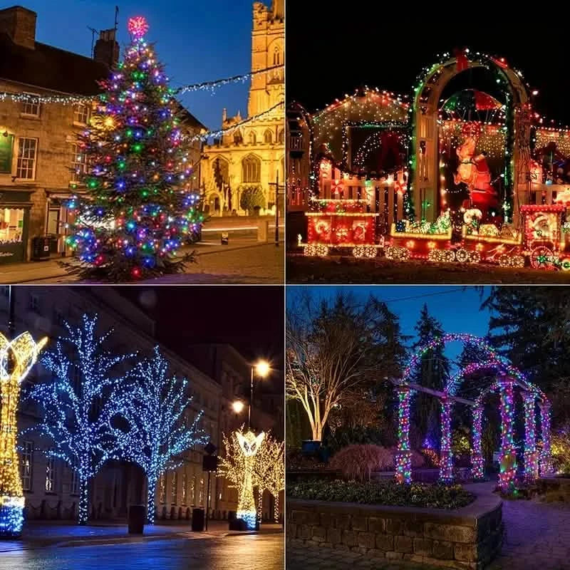 Guirlande lumineuse LED d'extérieur, avec télécommande RVB et 200 LED