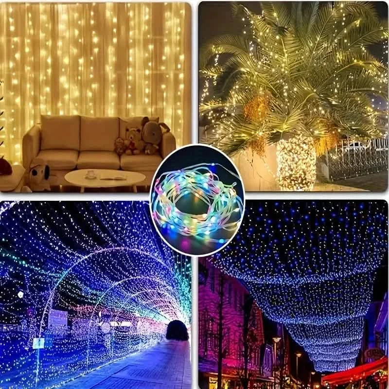 Guirlande lumineuse LED d'extérieur, avec télécommande RVB et 200 LED