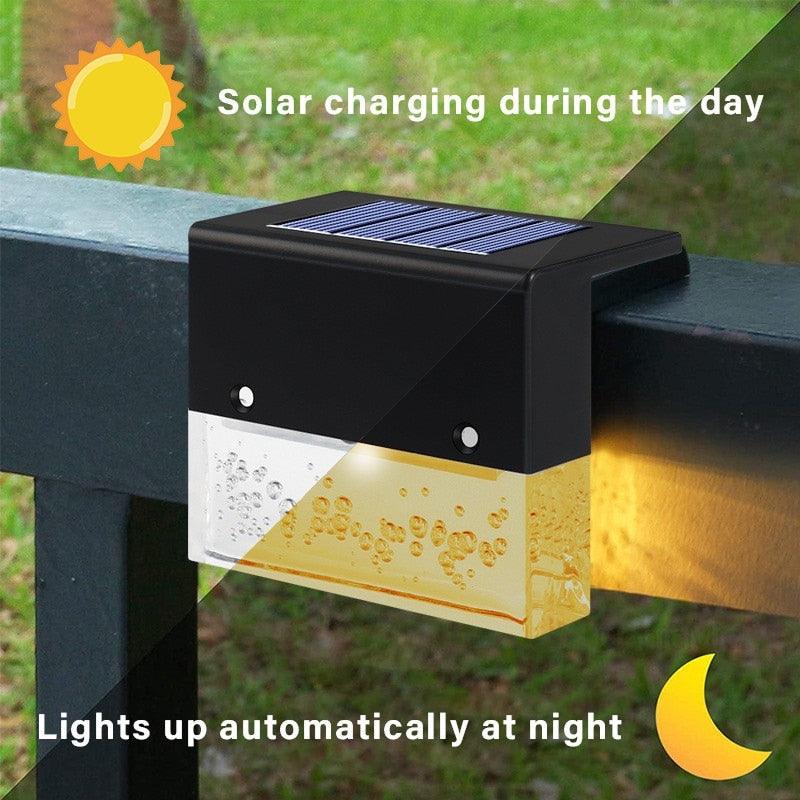 Lampe solaire LED pour clôture extérieure, cour, jardin, décoration, lumière RVB étanche, contreplaqué, lumières décoratives, lampe de table, jolies lampes d'étude pour la décoration de la chambre