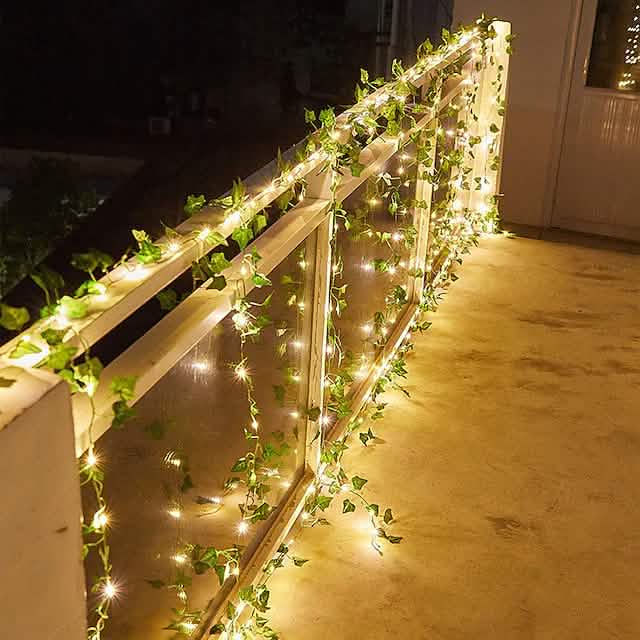 Guirlande Lumineuse Solaire LED Feuilles de Lierre