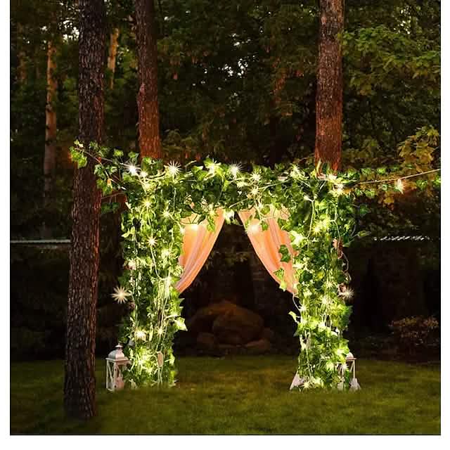 Guirlande Lumineuse Solaire LED Feuilles de Lierre