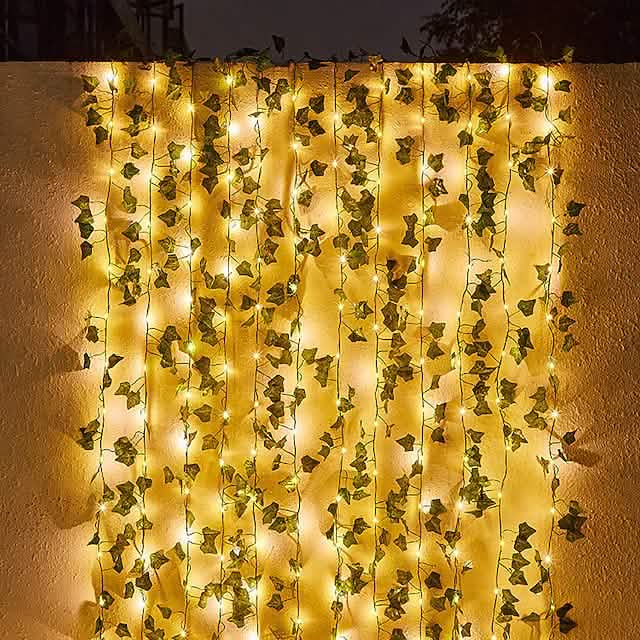 Guirlande Lumineuse Solaire LED Feuilles de Lierre