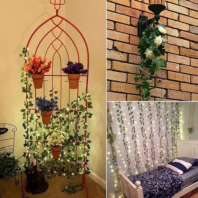 Guirlande Lumineuse Solaire LED Feuilles de Lierre