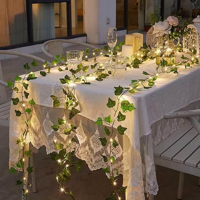Guirlande Lumineuse Solaire LED Feuilles de Lierre