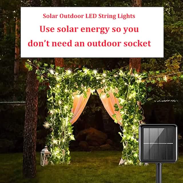 Guirlande Lumineuse Solaire LED Feuilles de Lierre