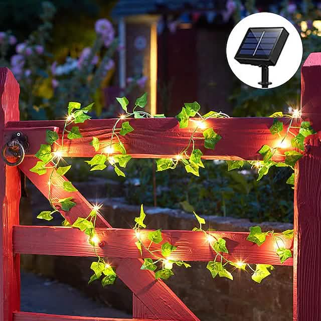 Guirlande Lumineuse Solaire LED Feuilles de Lierre