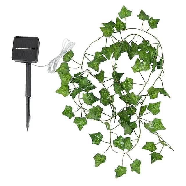 Guirlande Lumineuse Solaire LED Feuilles de Lierre