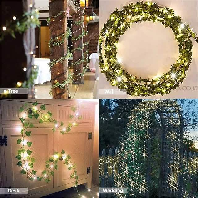 Guirlande Lumineuse Solaire LED Feuilles de Lierre