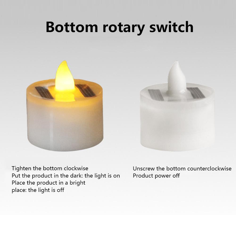 Lampe solaire LED, bougie électronique solaire, bougies LED chauffe-plat, bougies factices à piles pour mariage, fête, vacances, décoration intérieure, bougie électronique sans flamme pour l'extérieur, Noël, Halloween