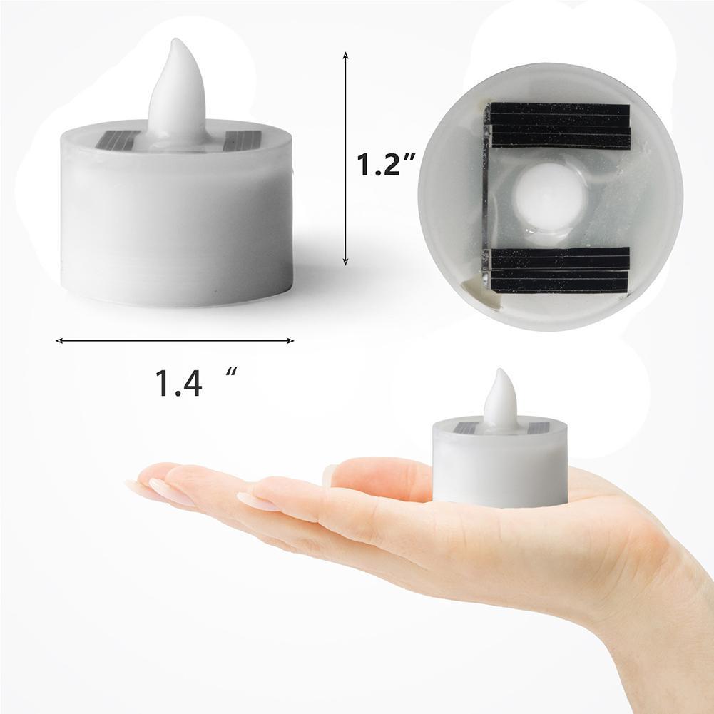 Lampe solaire LED, bougie électronique solaire, bougies LED chauffe-plat, bougies factices à piles pour mariage, fête, vacances, décoration intérieure, bougie électronique sans flamme pour l'extérieur, Noël, Halloween
