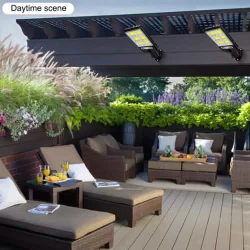 Lampe Solaire LED Détecteur de Mouvement 3 Modes Projecteur Mural Extérieur Jardin