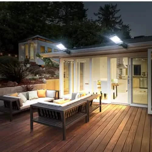 Lampe Solaire LED Détecteur de Mouvement 3 Modes Projecteur Mural Extérieur Jardin