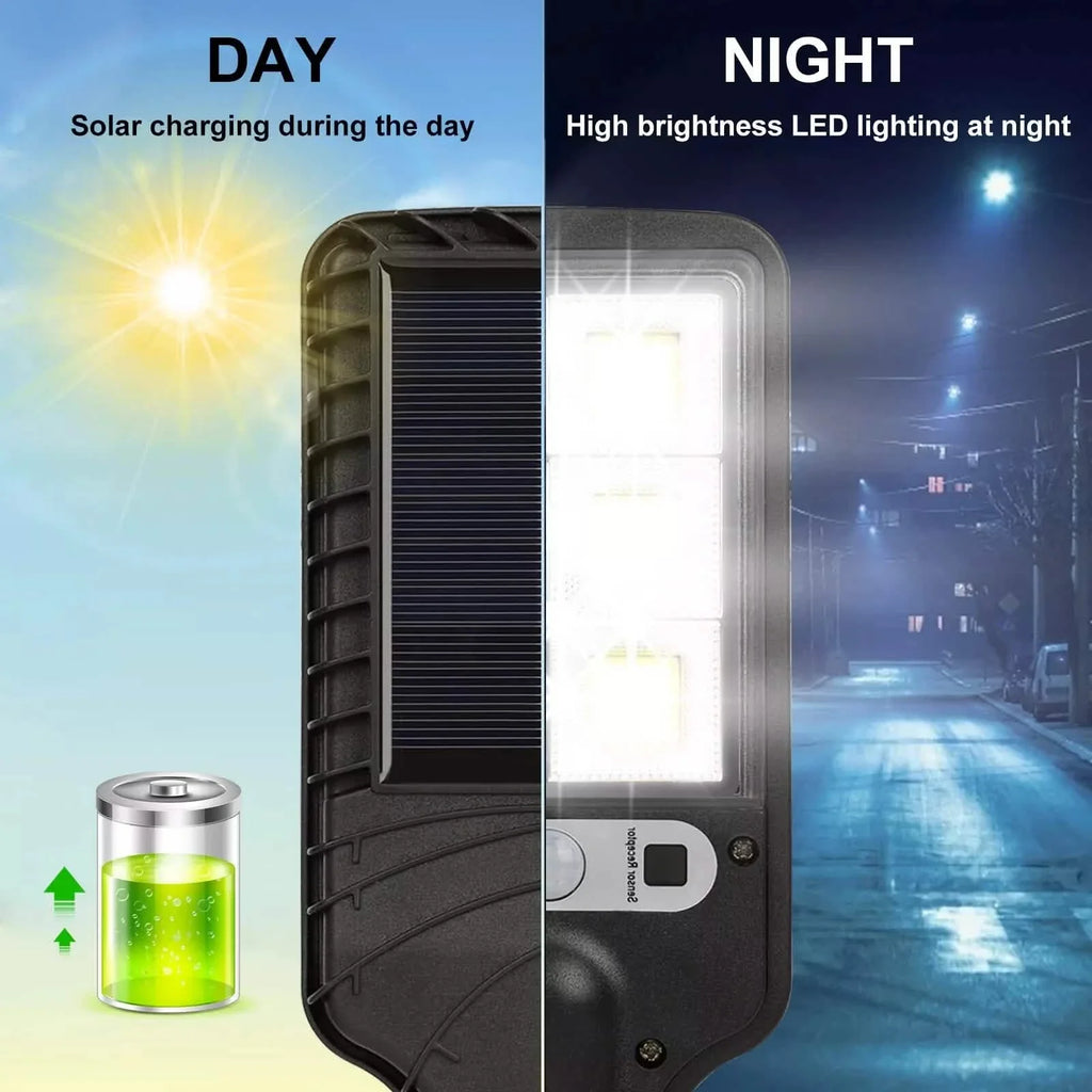 Lampe Solaire LED Détecteur de Mouvement 3 Modes Projecteur Mural Extérieur Jardin
