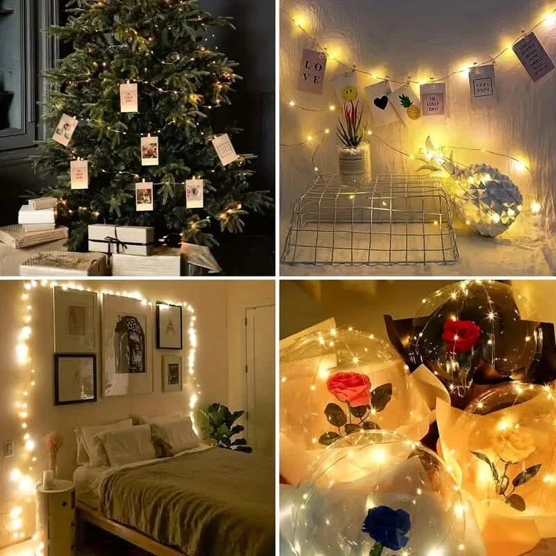 Guirlande lumineuse LED avec 40 pinces en bois