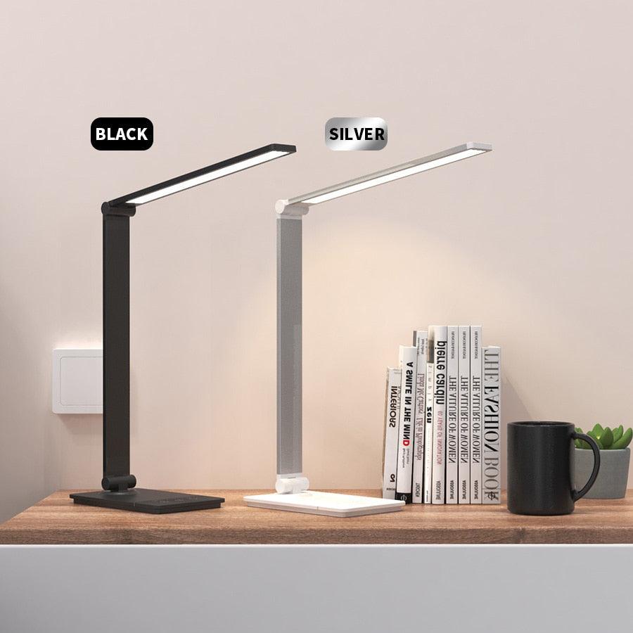 Lampe de table LED Lampe de bureau à intensité variable Lampe de lecture de bureau pliable et rotative Interrupteur tactile DC 5V USB Veilleuse Lampes de bureau Lampe de table décorative Jolies lampes d'étude pour la décoration de chambre à coucher