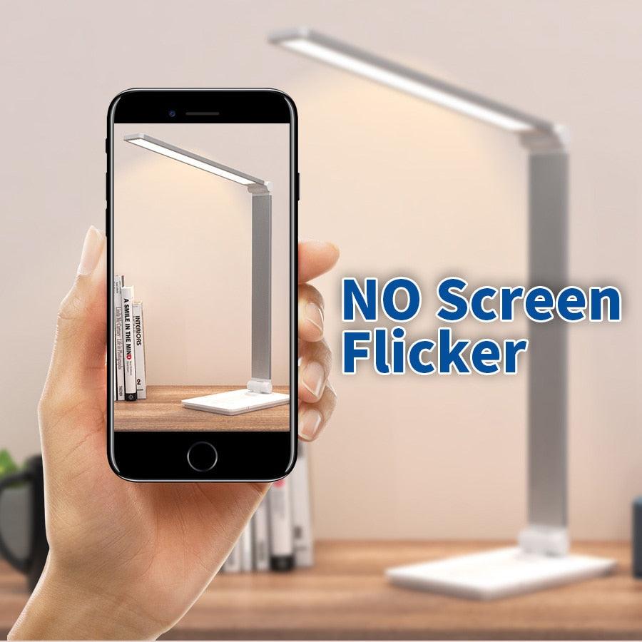 Lampe de table LED Lampe de bureau à intensité variable Lampe de lecture de bureau pliable et rotative Interrupteur tactile DC 5V USB Veilleuse Lampes de bureau Lampe de table décorative Jolies lampes d'étude pour la décoration de chambre à coucher