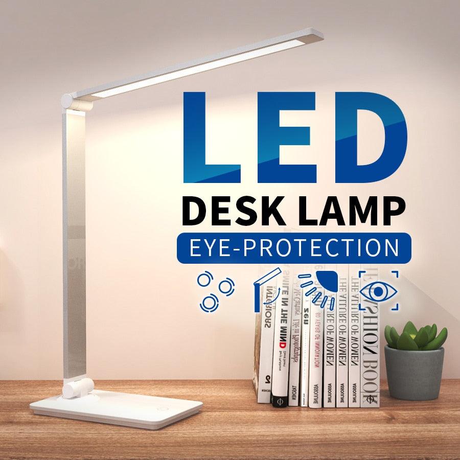 Lampe de table LED Lampe de bureau à intensité variable Lampe de lecture de bureau pliable et rotative Interrupteur tactile DC 5V USB Veilleuse Lampes de bureau Lampe de table décorative Jolies lampes d'étude pour la décoration de chambre à coucher