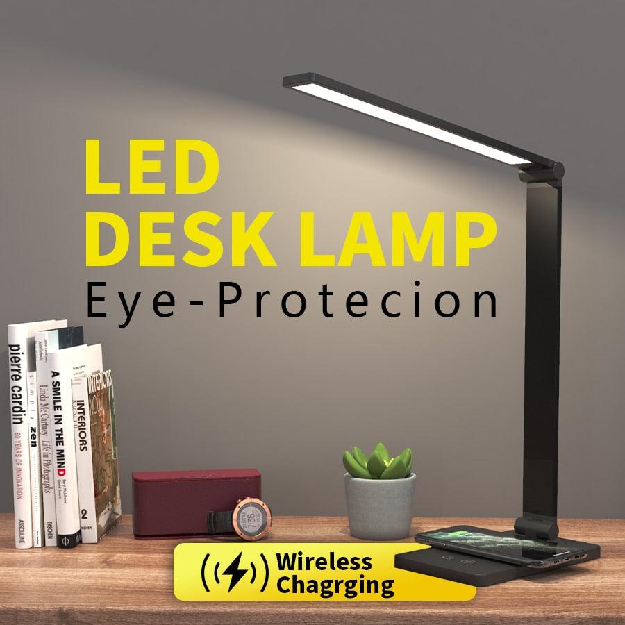Lampe de table LED Lampe de bureau à intensité variable Lampe de lecture de bureau pliable et rotative Interrupteur tactile DC 5V USB Veilleuse Lampes de bureau Lampe de table décorative Jolies lampes d'étude pour la décoration de chambre à coucher