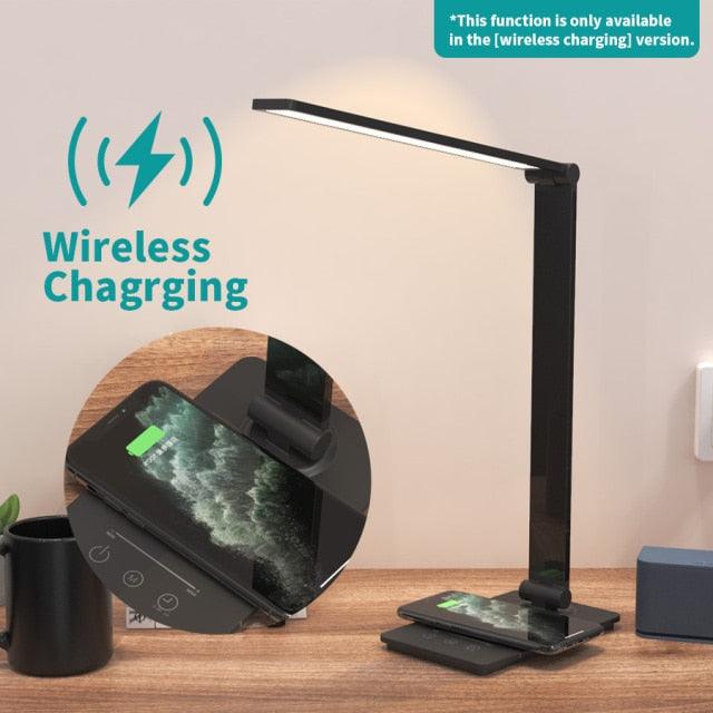 Lampe de table LED Lampe de bureau à intensité variable Lampe de lecture de bureau pliable et rotative Interrupteur tactile DC 5V USB Veilleuse Lampes de bureau Lampe de table décorative Jolies lampes d'étude pour la décoration de chambre à coucher