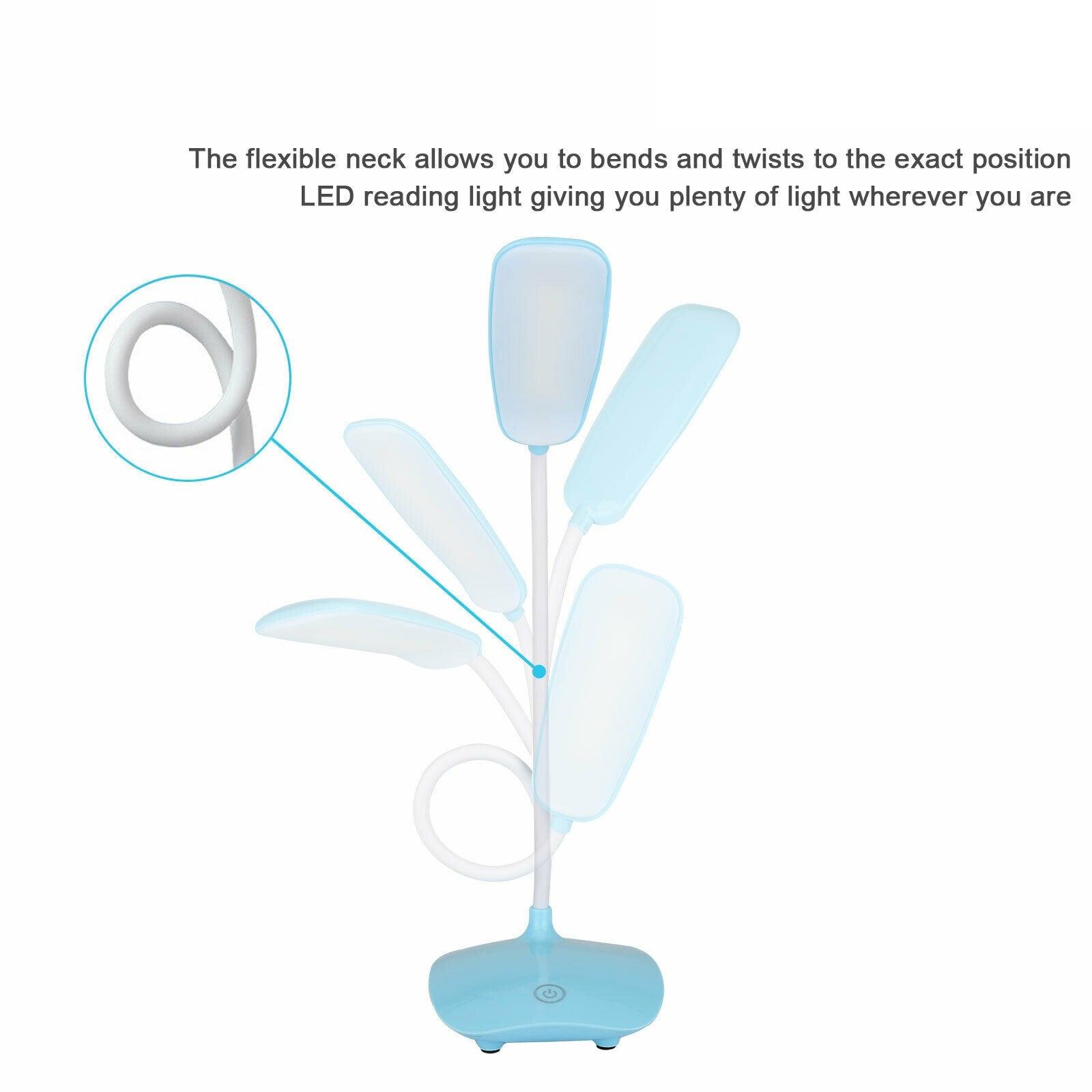LED Three-Speed Touch Dimming Reading Lamp USB Charging Plug-in White Warm Eye Protection Student Table Light Study Night Light Decorative Table Lamp Cute Study Lamps for Bedroom Décor