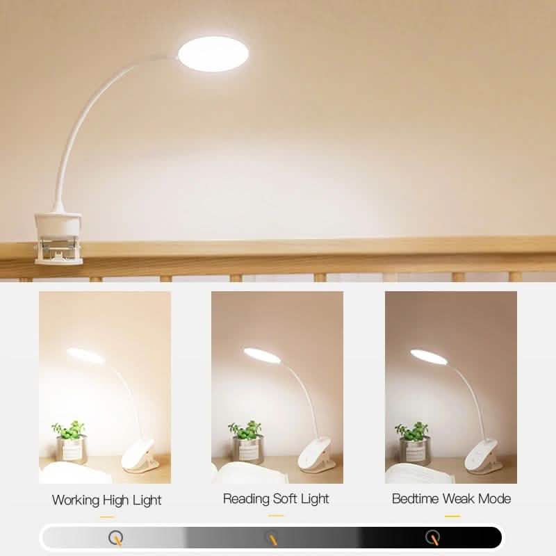 Lampe de Bureau à Pince avec Interrupteur Tactile LED et 3 Modes
