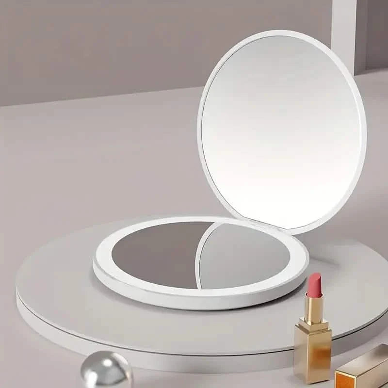 Miroir de maquillage de voyage à LED