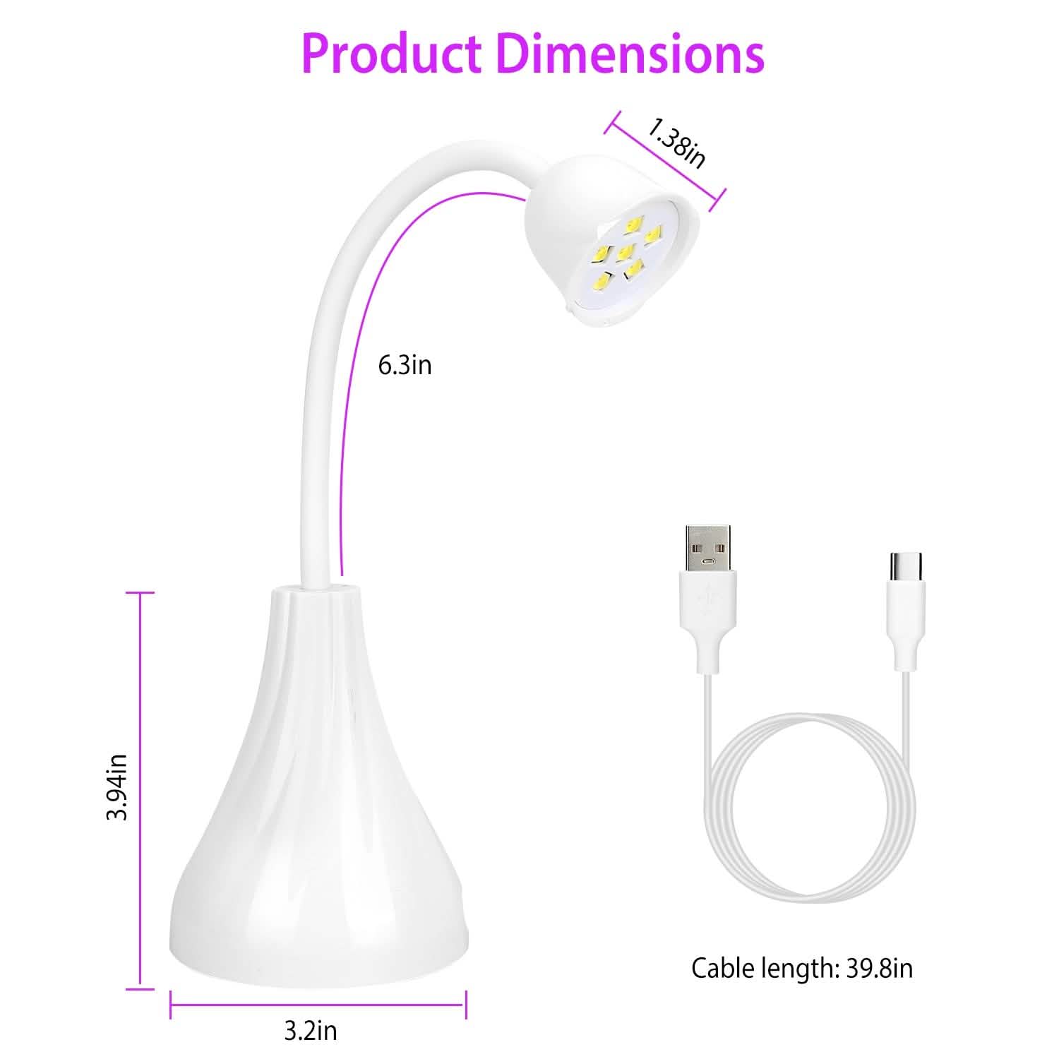 Lampe UV LED pour séchoir à vernis à ongles