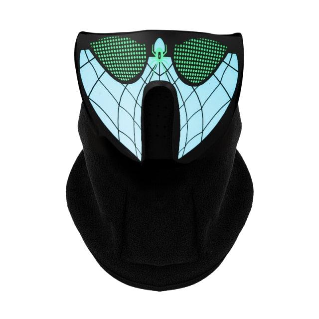 Coiffe Chaude LED Masque Facial LED Masques de Fête Lumineux Danse Halloween Cosplay Pâques Rave Masque Costume Lumineux Lavable Pliable Masque de Fête Cool Lumineux Masque Lumineux Activé Masque de Fête Musical LED Masque Musical LED pour Fête Festive