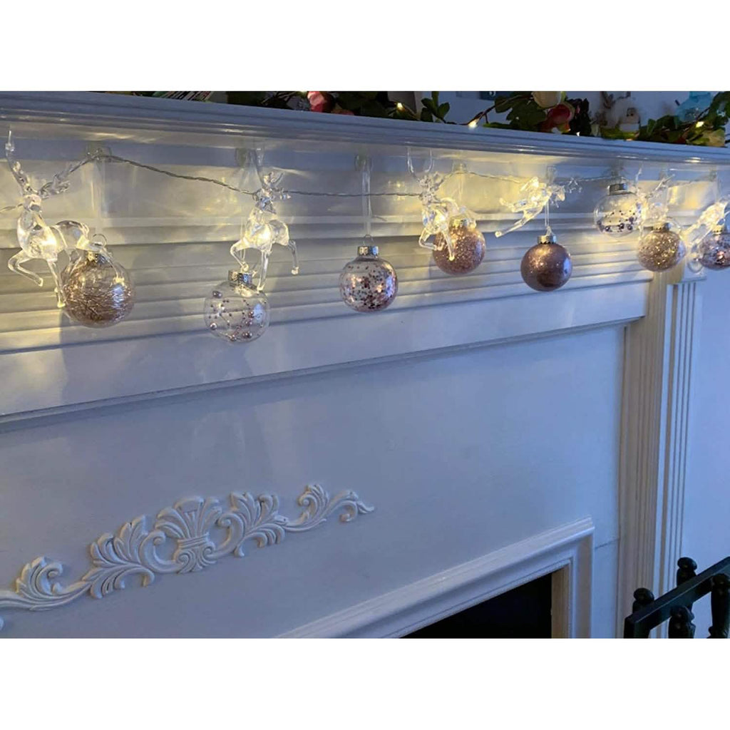 Guirlande lumineuse de Noël LED blanc chaud avec rennes