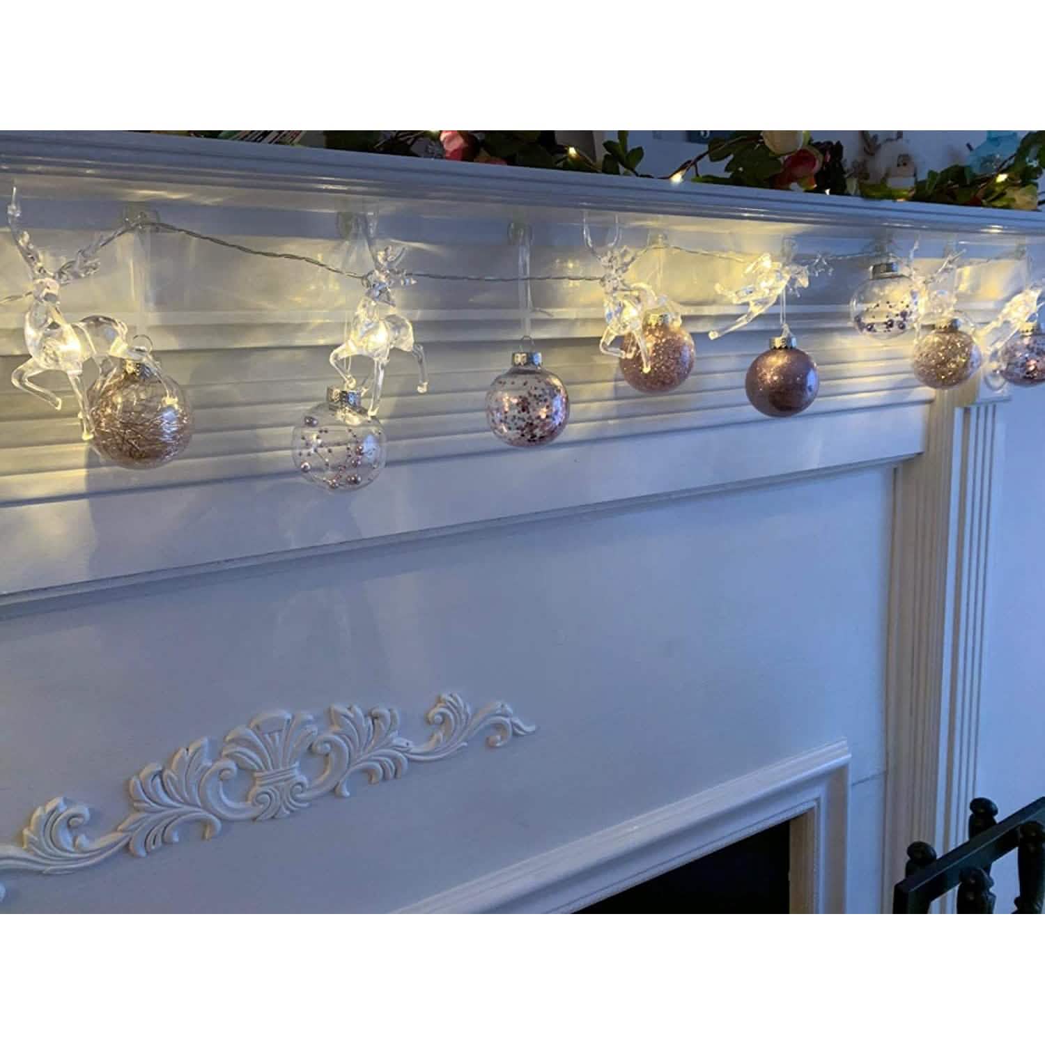 Guirlande lumineuse de Noël LED blanc chaud avec rennes