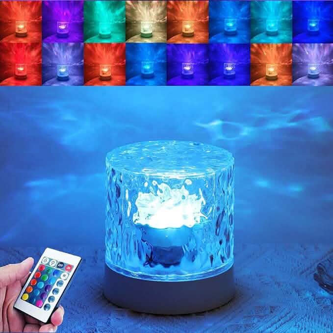 Veilleuse d'ambiance LED à ondulation d'eau