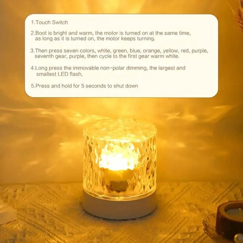 Veilleuse d'ambiance LED à ondulation d'eau