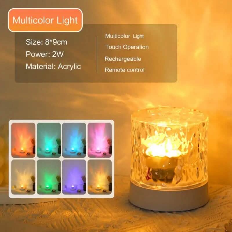 Veilleuse d'ambiance LED à ondulation d'eau