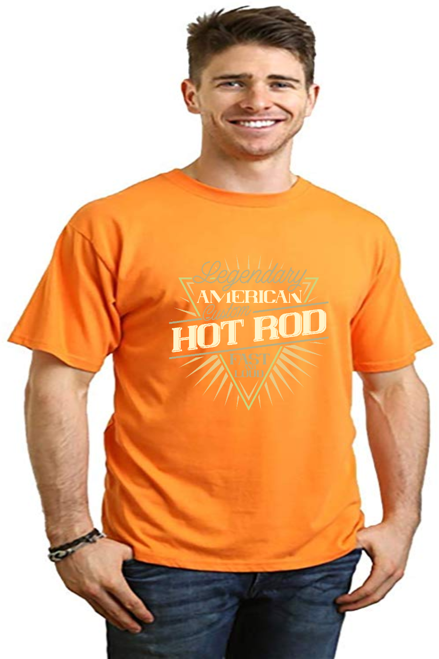 T-shirt graphique Legendary American à manches courtes en viscose de bambou et coton biologique pour homme
