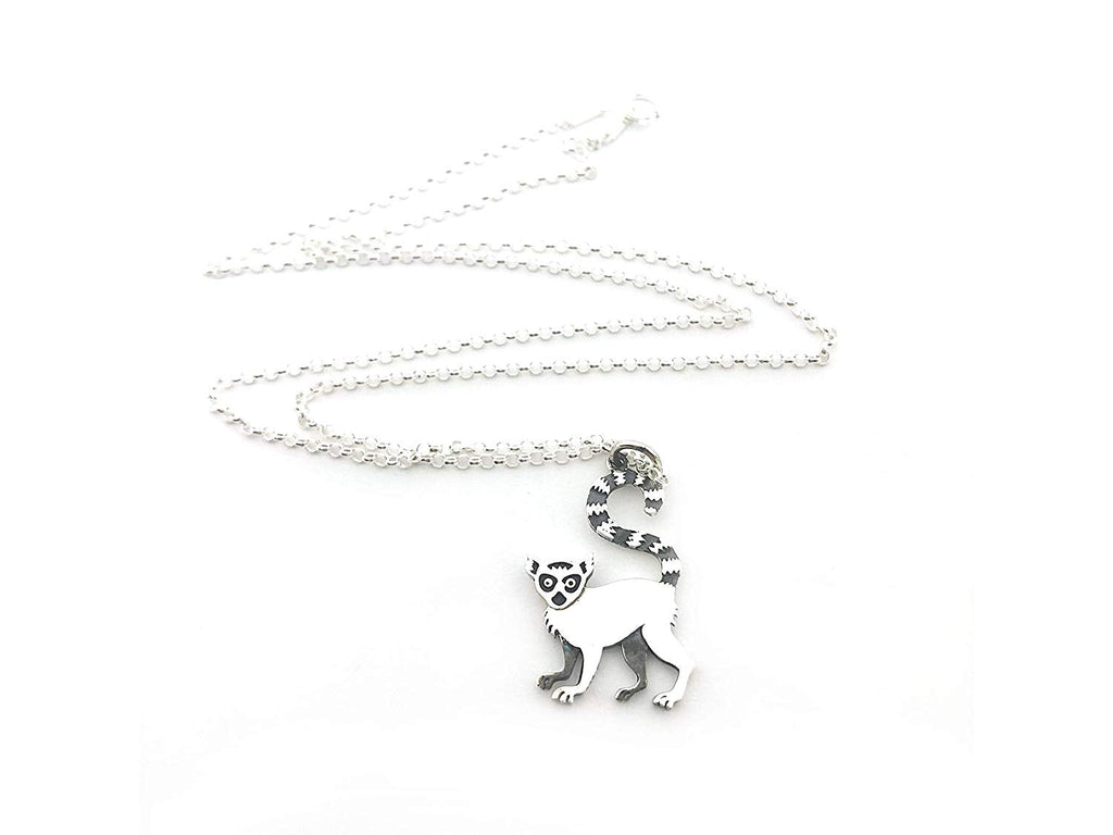 Lemur Charm Necklace - Sterling Silver Jewelry