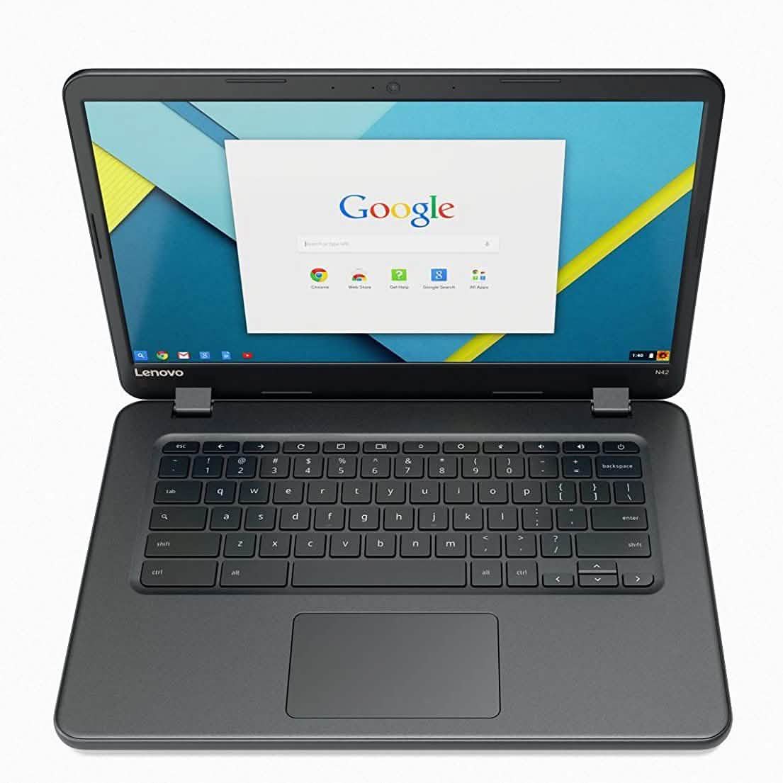 Chromebook Lenovo IdeaPad N42-20 14", Intel N3060 Dual-Core, SSD eMMC 16 Go, 4 Go DDR3 (Reconditionné)