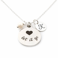 Let It Go Necklace – Sterling Silver with Birthstone & Initial Charm