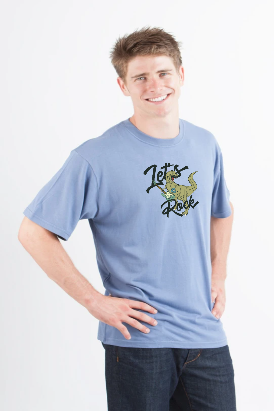T-shirt graphique à manches courtes pour homme Let's Rock en bambou viscose/coton biologique