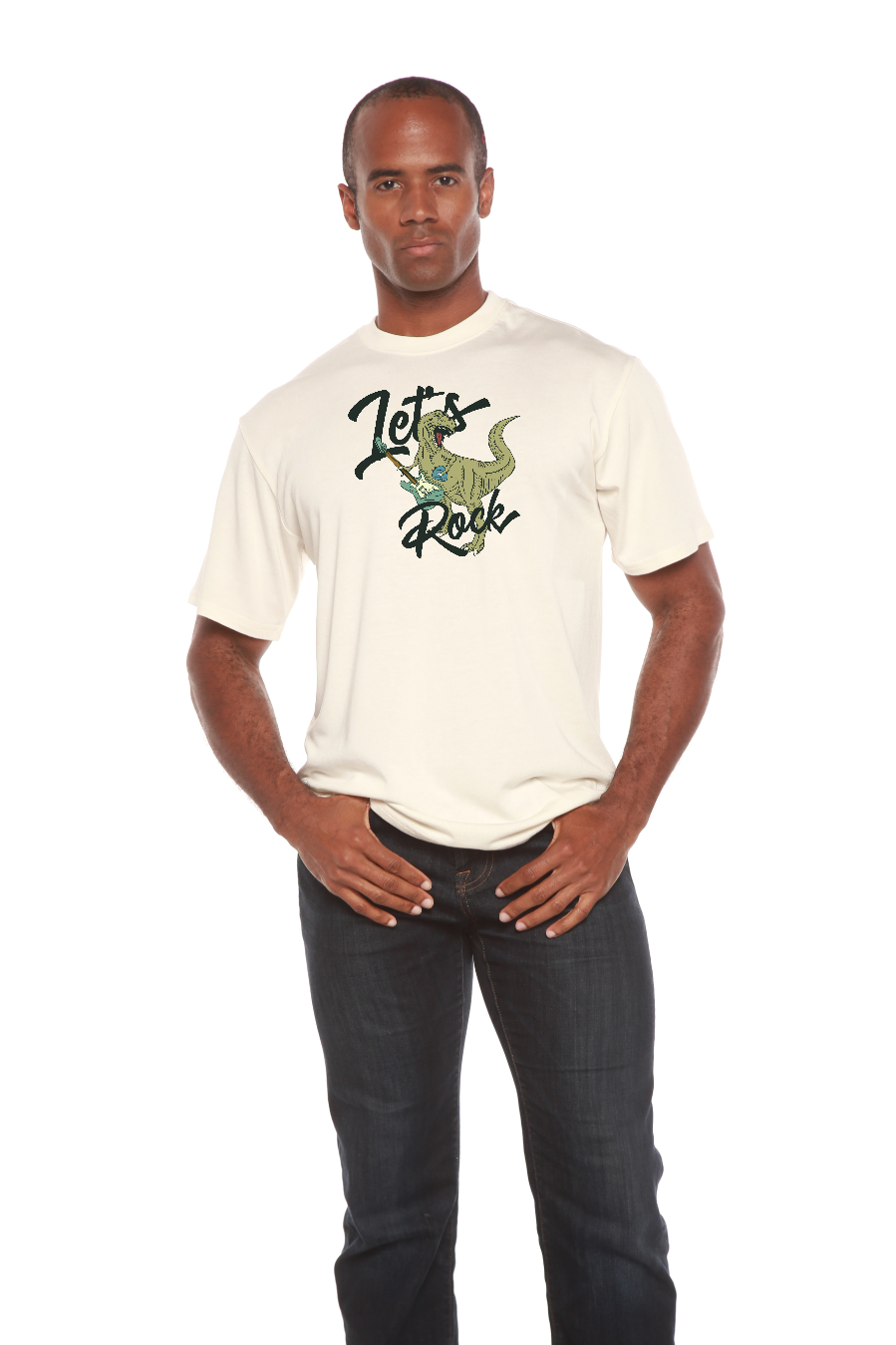 T-shirt graphique à manches courtes pour homme Let's Rock en bambou viscose/coton biologique