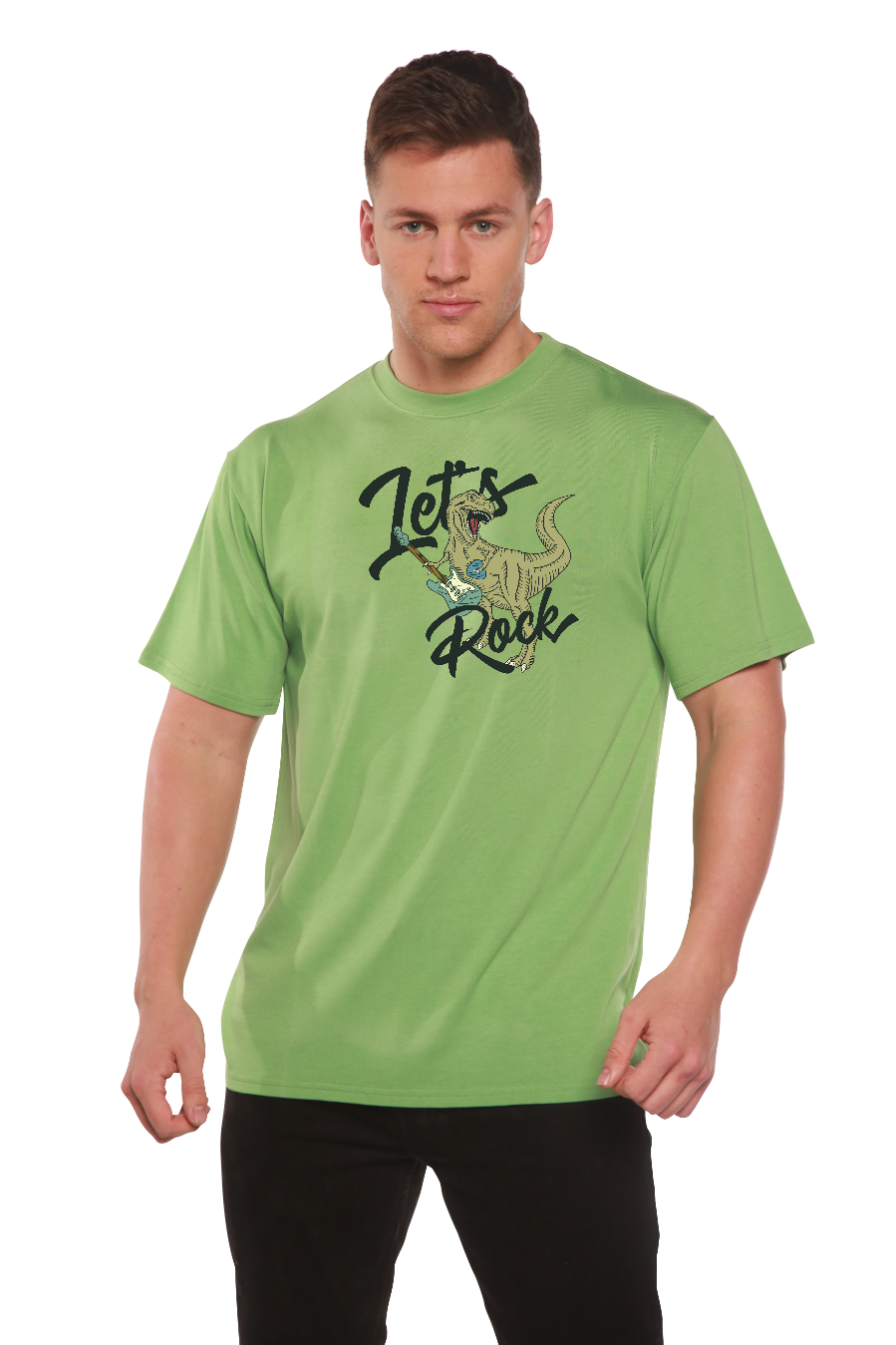 T-shirt graphique à manches courtes pour homme Let's Rock en bambou viscose/coton biologique