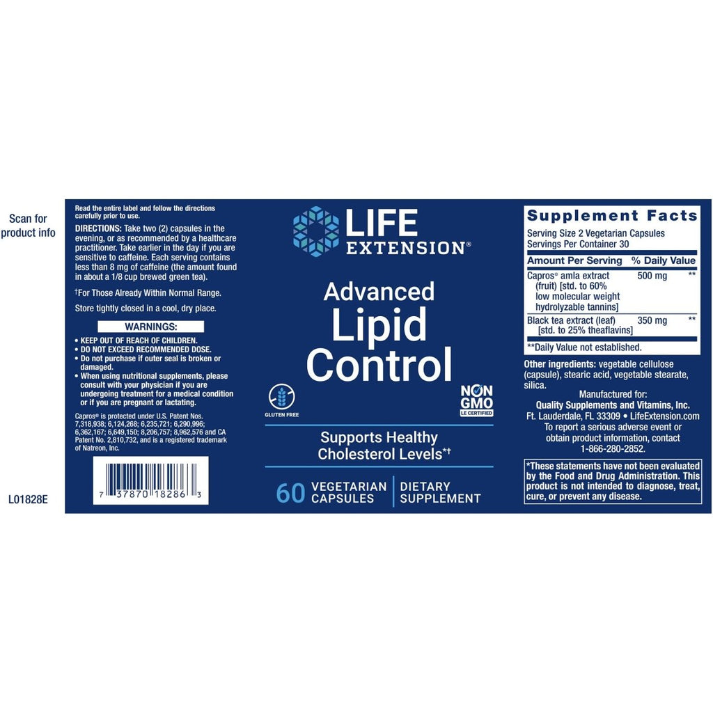 Life Extension Advanced Lipid Control 60 gélules végétales